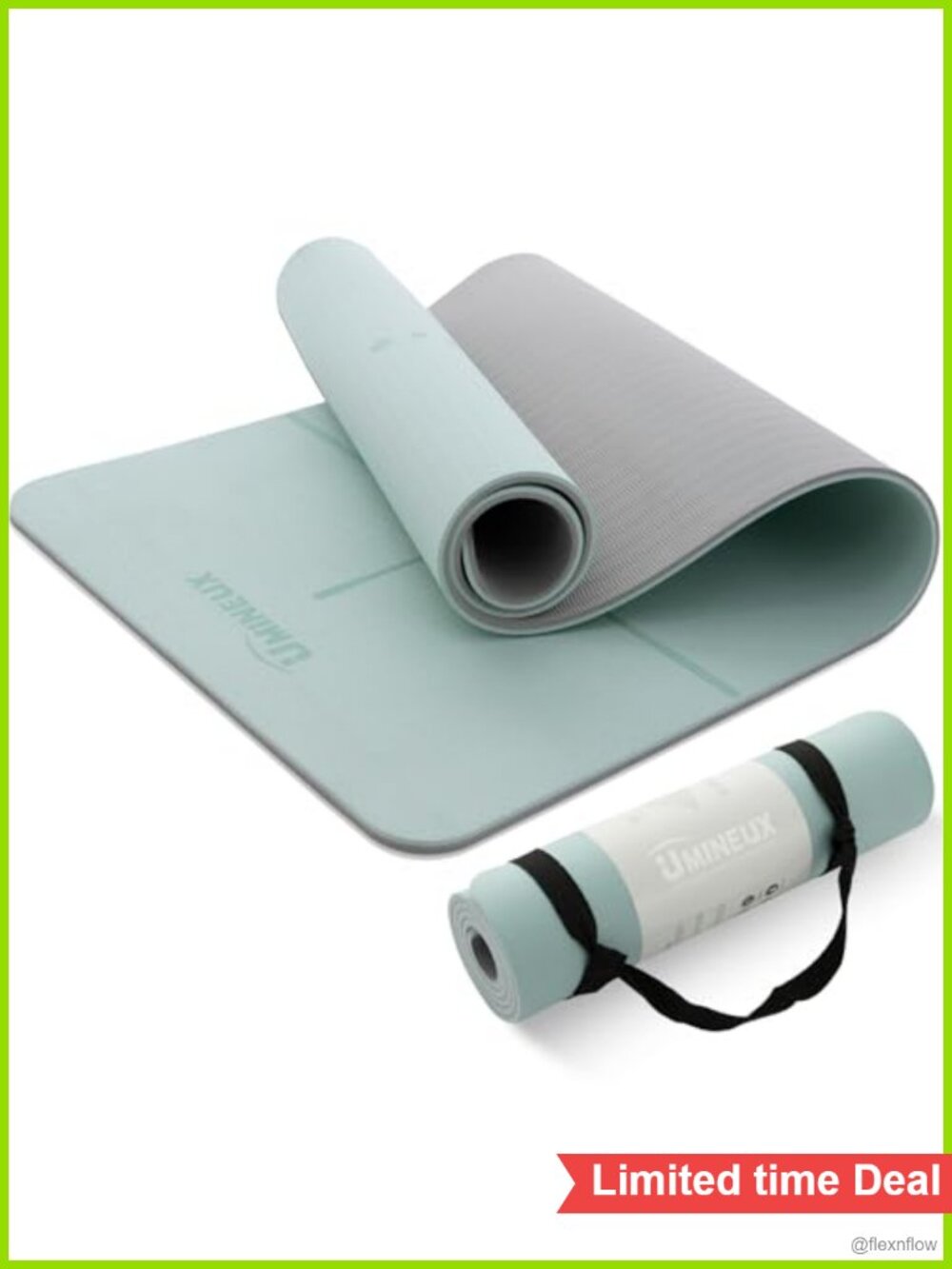 Extra Thick TPE Yoga Mat Non Slip 10mm Fitness Exercise Mat with Carry Strap